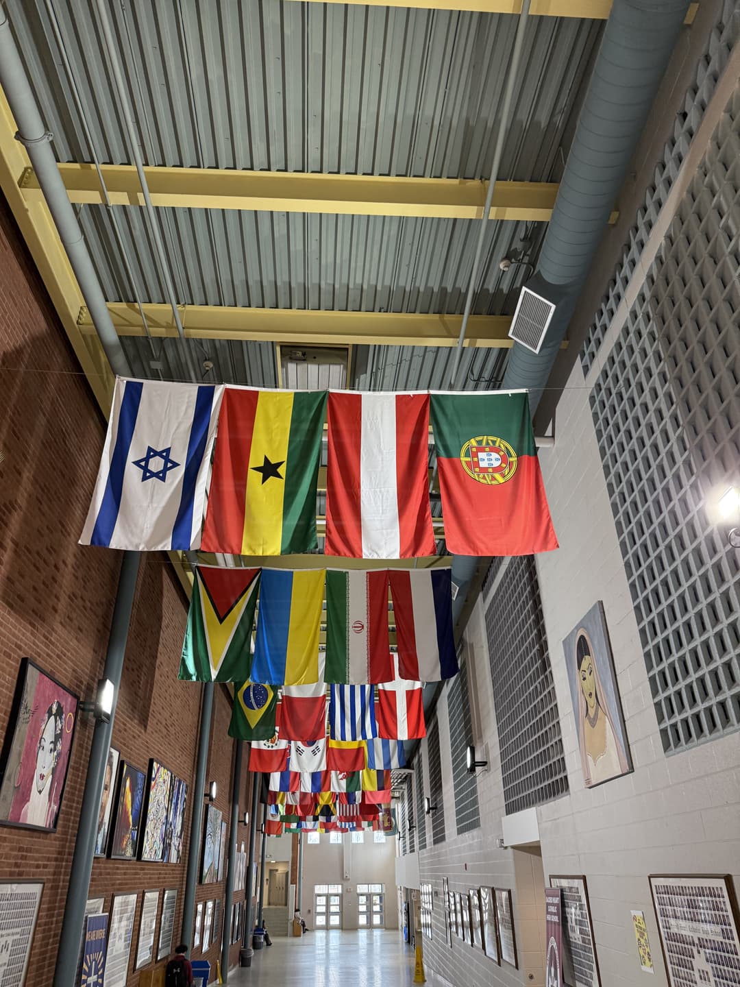 As you can see in this photo this is our great all there are flags from many nations here showing our schools connectivity to other cultures. This image also shows some of the nations already involved in the free the debts jubilee year initiative.